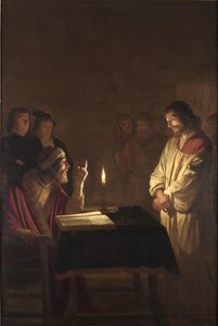Cristo ante el sumo sacerdote, c. 1617 de Gerrit van Honthorst