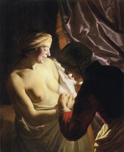 La caza de pulgas de Gerrit van Honthorst