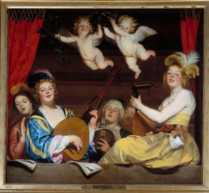 El concierto, pintura de Gerrit Van Honthorst de Gerrit van Honthorst