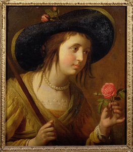 Princesa Sofía de Bohemia (1630-1714), madre de Jorge I como pastora de Gerrit van Honthorst