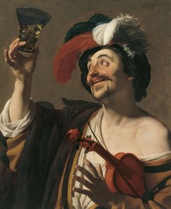 El violinista feliz de Gerrit van Honthorst