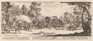 Ataque a un Carruaje de Gerrit van Schagen after Jacques Callot