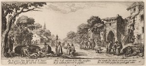 Soldados moribundos al borde del camino de Gerrit van Schagen after Jacques Callot