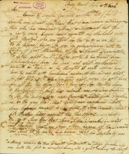 Carta firmada Gertrude Joan Senf, Rocky Mount, a Thomas Jefferson, 11 de septiembre de 1806 de Gertrude Joan Senf