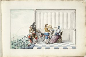Compañía en una terraza de Gesina ter Borch (signed by artist)