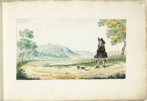 Caballero corriendo en un camino rural