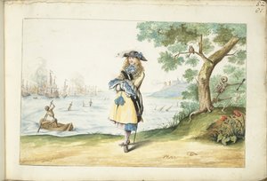 Moses ter Borch en la costa inglesa de Gesina ter Borch (signed by artist)
