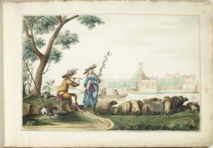 Rendimiento pastoral por un río
