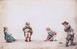 Los niños hacen sus necesidades de Gesina ter Borch