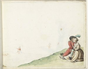 Amantes junto a un estanque