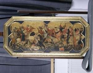 Escena de batalla con caballeros orientales, c.1425