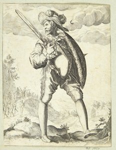 Soldado armado con espada y escudo