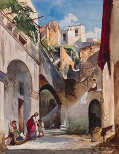 Casas en la Costiera de la península de Sorrento, con adiciones de la Princesa María Anunciata de Borbón, 1853 de Giacinto Gigante