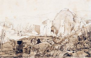 Templo de Diana en Baia, c.1844