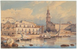 Vista de Marinella, Strada di Portici, cerca de Nápoles de Giacinto Gigante