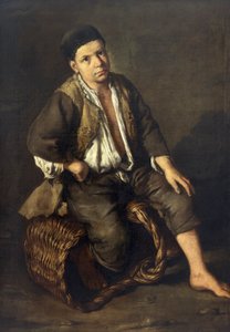 Muchacho de los recados sentado en una cesta, c.1735
