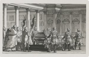 El Emperador Pablo I en estado con una guardia de honor de Giacomo Antonio Domenico Quarenghi