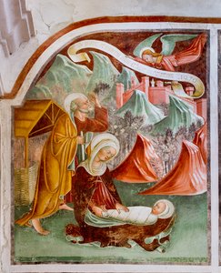 Bodas de Caná, detalle de la Vida de Jesús de Giacomo Borlone de Buschis