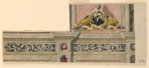 Dibujo, Proyecto de sobrepuerta pintada, 1850-75