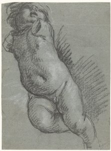 Estudio de un putto flotante de Giacomo Cavedone