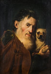 Un anciano con un perro
