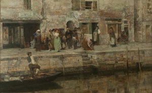 Músicos ambulantes, c.1881-83 (óleo sobre lienzo) de Giacomo Favretto