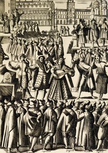 Charlatanes en la plaza de San Marcos en Venecia de Giacomo Franco