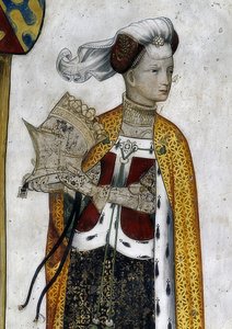 Representación de los marqueses de Saluzzo y sus esposas como héroes y heroínas históricos y mitológicos (detalle) de Giacomo Jaquerio