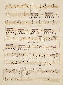 Página de manuscrito de la partitura de 