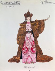 Figurina de Turandot en el tercer acto de Giacomo Puccini