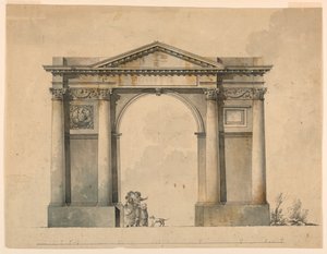 Diseño para un Arco Triunfal para Napoleón I, Bérgamo, Italia de Giacomo Quarenghi