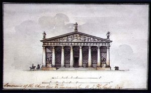 Elevación de los Establos de Equitación en Tsarskoye Selo de Giacomo Quarenghi