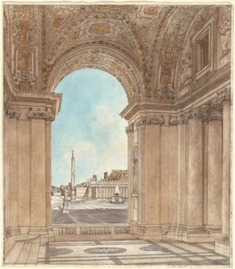 La Plaza de San Pedro Vista a través de un Arco de la Basílica de Giacomo Quarenghi