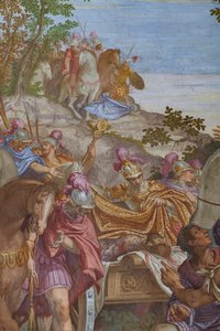 Alejandro Magno cubriendo el cadáver de Darío con un manto, Salón Principal de Giambattista (1526 78) Zelotti