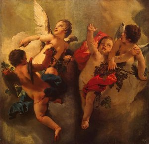 Cupidos con uvas. Serie Las Cuatro Estaciones, 1740s de Giambattista Tiepolo