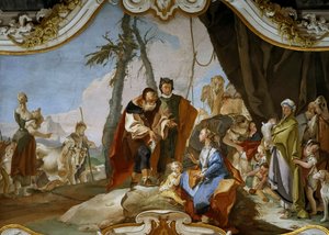Raquel escondiendo los terafines de su padre Labán de Giambattista Tiepolo