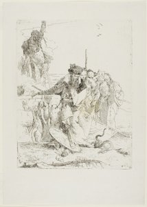 Seis personas observando una serpiente, de Scherzi de Giambattista Tiepolo