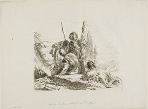 Tres soldados y un niño, de Capricci de Giambattista Tiepolo