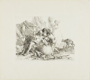 Dos magos y un niño, de Scherzi de Giambattista Tiepolo