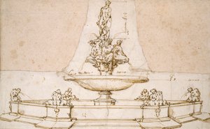 Diseño para una fuente, finales del siglo XVI de Giambologna
