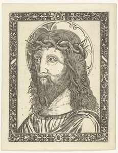 Cabeza de Cristo con corona de espinas en marco de Giampietrino Birago (attributed to)
