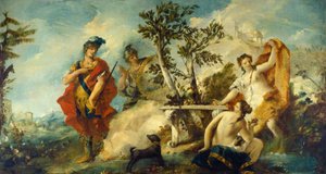 Carlo y Ubaldo resistiendo los encantos de las ninfas de Armida