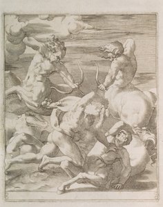 Batalla entre Hércules y los centauros de Gian Jacopo Caraglio