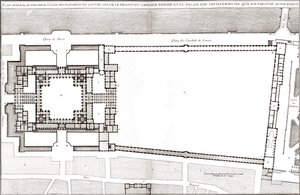 Plan general según el proyecto de Bernini para el Louvre y las Tullerías en “Francoise Architecture” de Jacques-Francois Blondel