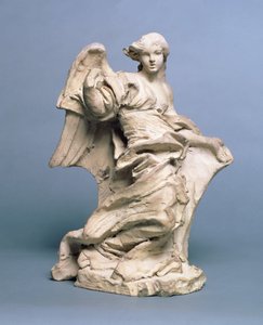 Ángel medio arrodillado, 1673-74