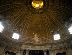 Interior de la cúpula, Iglesia de San Andrés en el Quirinal, arquitecto Gian Lorenzo Bernini, Roma de Gian Lorenzo Bernini