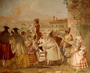 El Charlatán, de Giandomenico Tiepolo (1727-1804), fresco, Sala de escenas de carnaval, en la Foresteria (Hospedería) de Villa Valmarana 