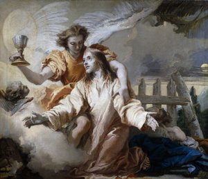 Agonie dans le jardin des oliviers - La Agonía en el Huerto - Tiepolo, Giandomenico (1727-1804) - 1772 - Óleo sobre lienzo - 125x142 cm - Museo del Prado, Madrid de Giandomenico  Tiepolo