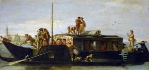 El barco del correo (Il Burchiello) de Giovanni Domenico Tiepolo