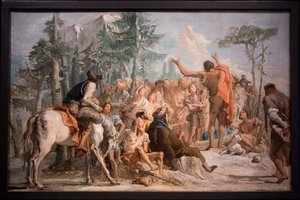 San Juan Bautista predica a la multitud de Giovanni Domenico Tiepolo